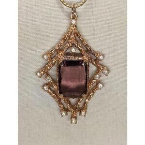 Vintage Sarah Coventry “Twilight” Necklace – Purple Glass & Goldtone